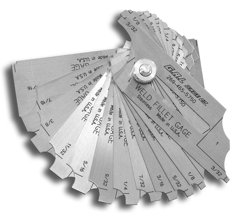 12 Piece Fillet Weld Set - Check Fillet Leg & Throat Size