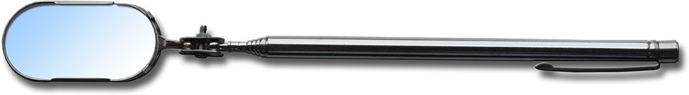 Inspection Mirror with Magnetic Pick-Up - TWO handy tools in one! Mirror is held firmly in place at all angles. Powerful long-life magnet.