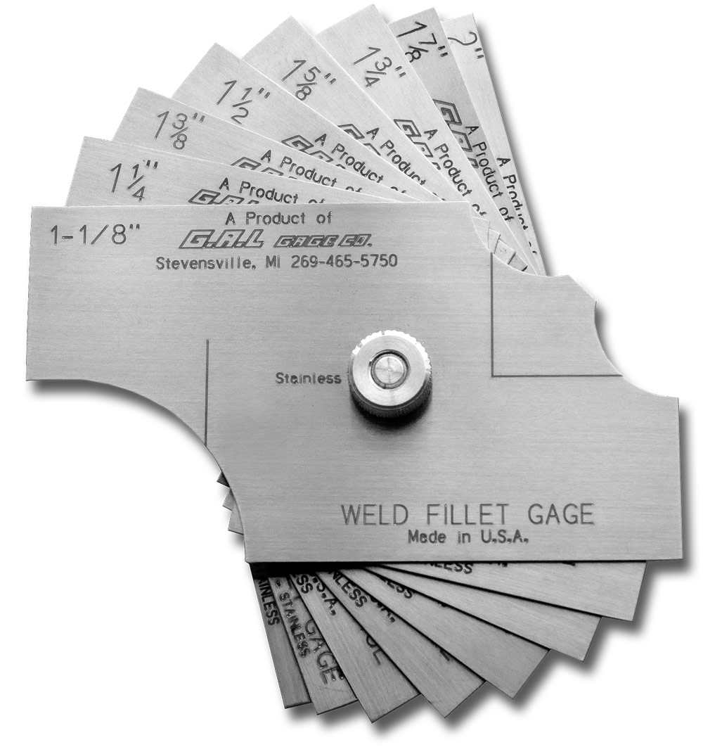 8 Piece Fillet Weld Set - Check Fillet Leg & Throat Size