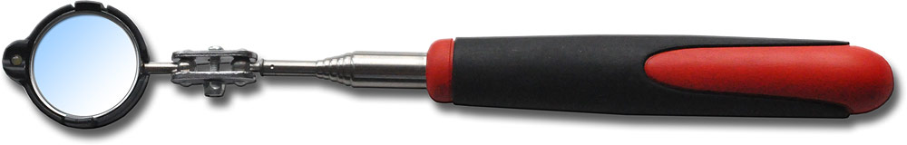 Lighted Telescoping Inspection Mirror - LED light illuminates dark area for inspection. All angle ball joints hold mirror head firmly at any angle. Stainless steel handles, cushion handle will not slip in wet or oily hands.